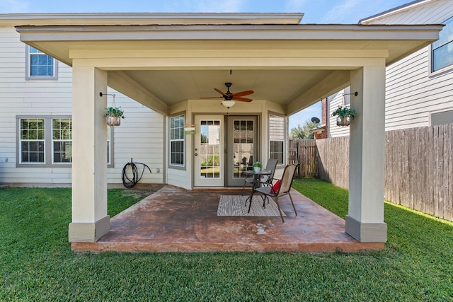 view of patio / terrace with ceiling fan