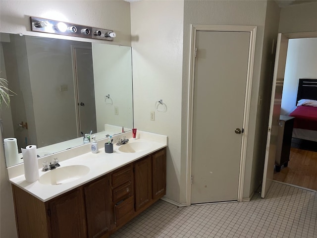 bathroom featuring vanity and tile patterned floors