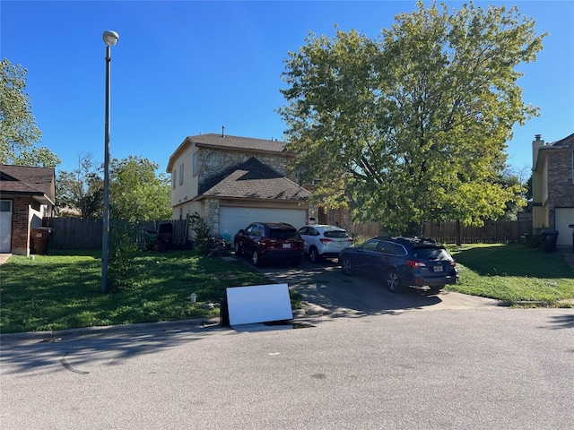 view of front of home with a front yard