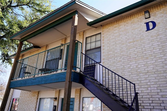 view of property exterior with a balcony