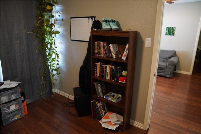 miscellaneous room with dark hardwood / wood-style flooring