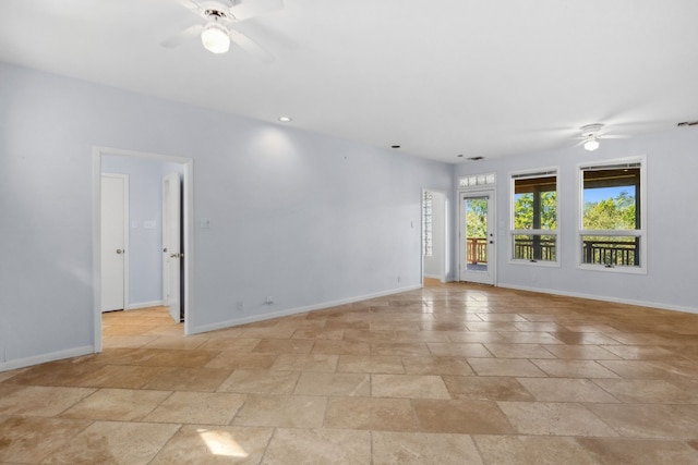 empty room with ceiling fan