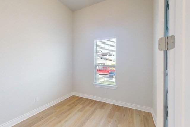 unfurnished room featuring light wood-type flooring