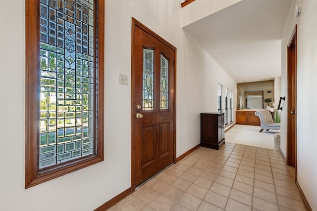 view of tiled foyer entrance