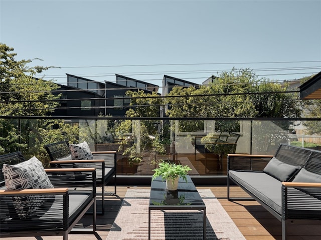 view of patio / terrace with an outdoor living space