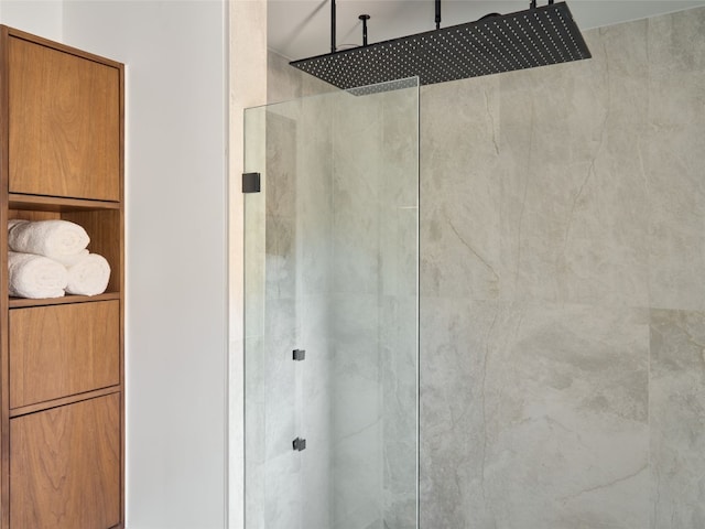 room details with a shower with shower door