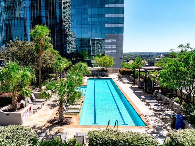 view of pool with a patio area