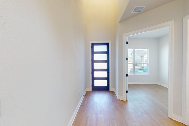 entrance foyer with light hardwood / wood-style flooring