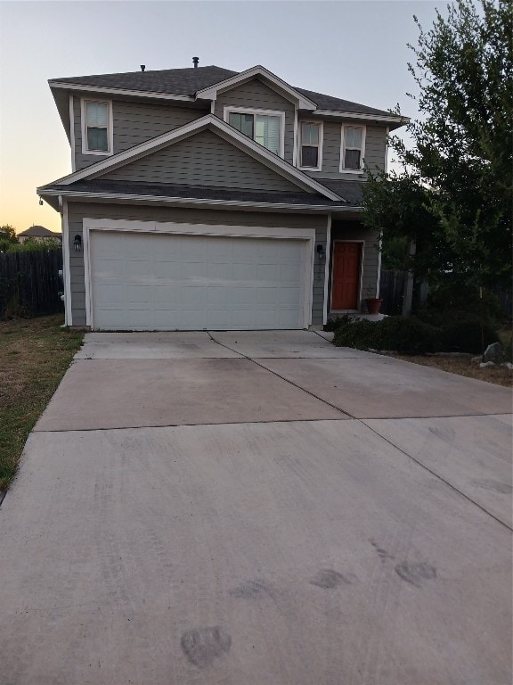 view of front property featuring a garage