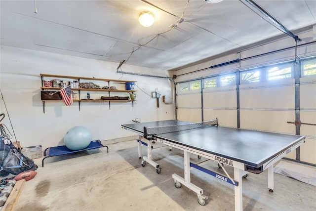 4316 Campo Verde Dr, Austin, TX 78749 - rec room with a garage, plenty of natural light, and unfinished concrete flooring