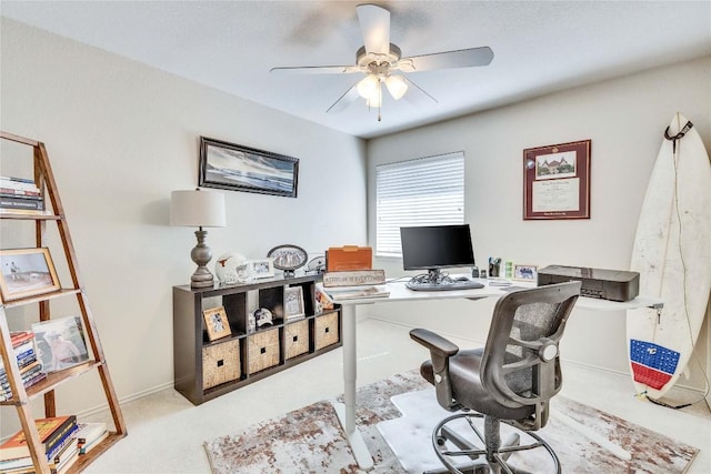 4316 Campo Verde Dr, Austin, TX 78749 - office with a ceiling fan and carpet floors