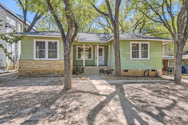 view of single story home