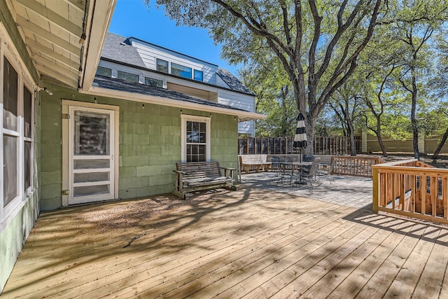 view of wooden deck