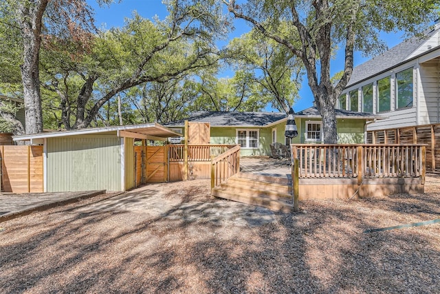 exterior space with a wooden deck