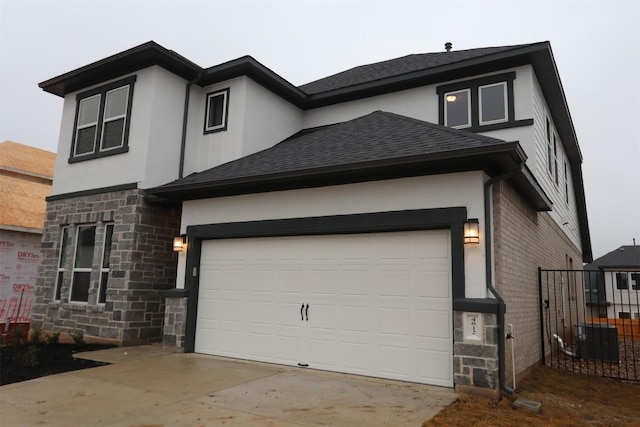 view of front of house featuring a garage