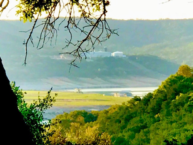 view of mountain feature with a water view