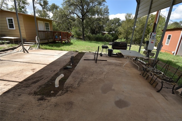 view of patio featuring a deck