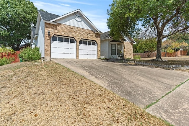 single story home with a garage