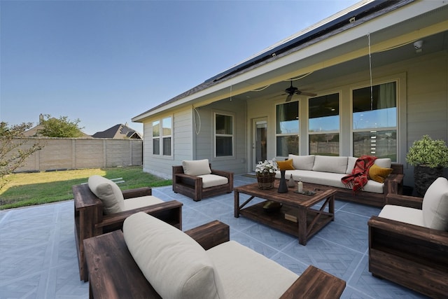 view of patio with an outdoor hangout area