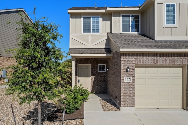 view of property featuring a garage