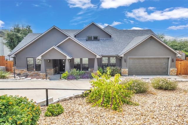 craftsman inspired home featuring a garage