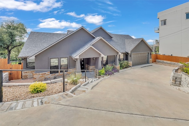 view of front of home featuring a garage