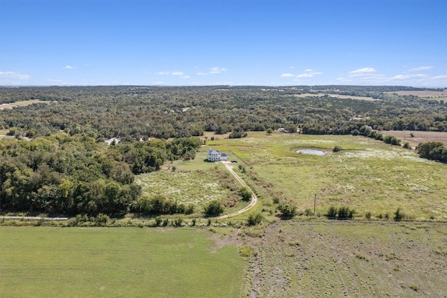 aerial view featuring a rural view