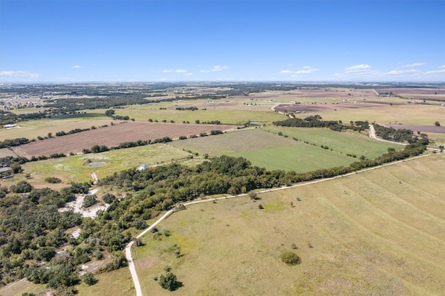 aerial view featuring a rural view