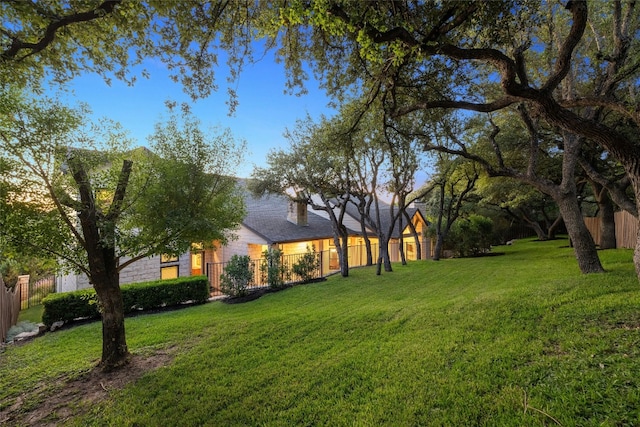 view of yard featuring fence