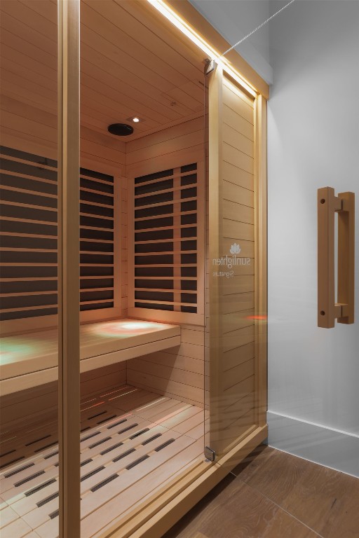 view of sauna / steam room with tile patterned flooring