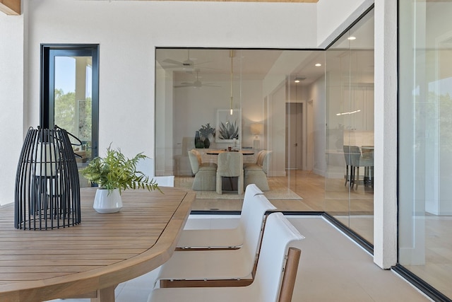 view of tiled dining room