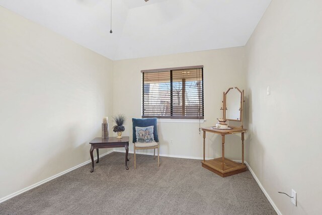 sitting room featuring carpet