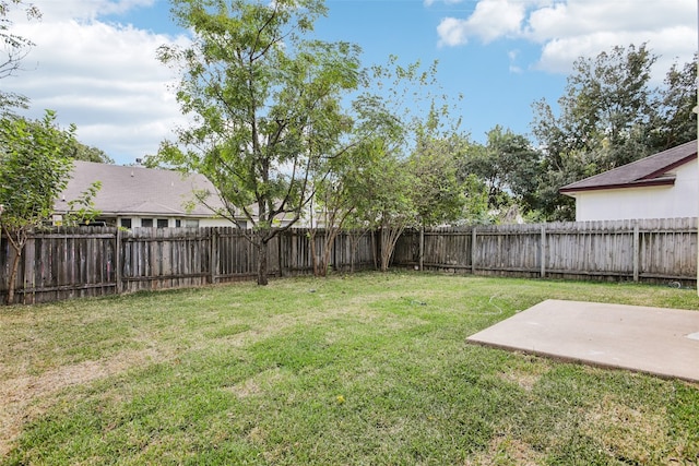 view of yard with a patio area