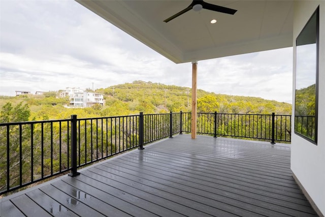 deck featuring ceiling fan