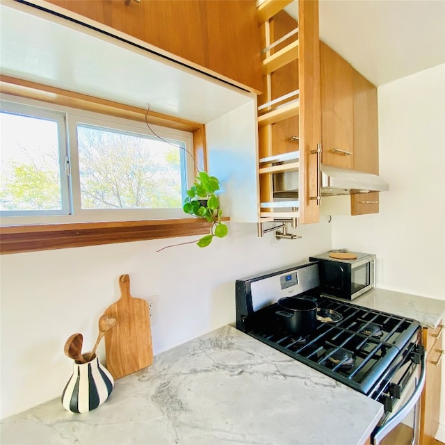 kitchen with range with gas cooktop