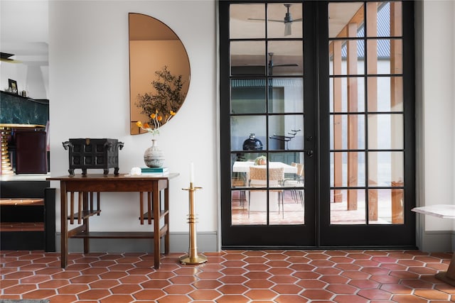 doorway with french doors