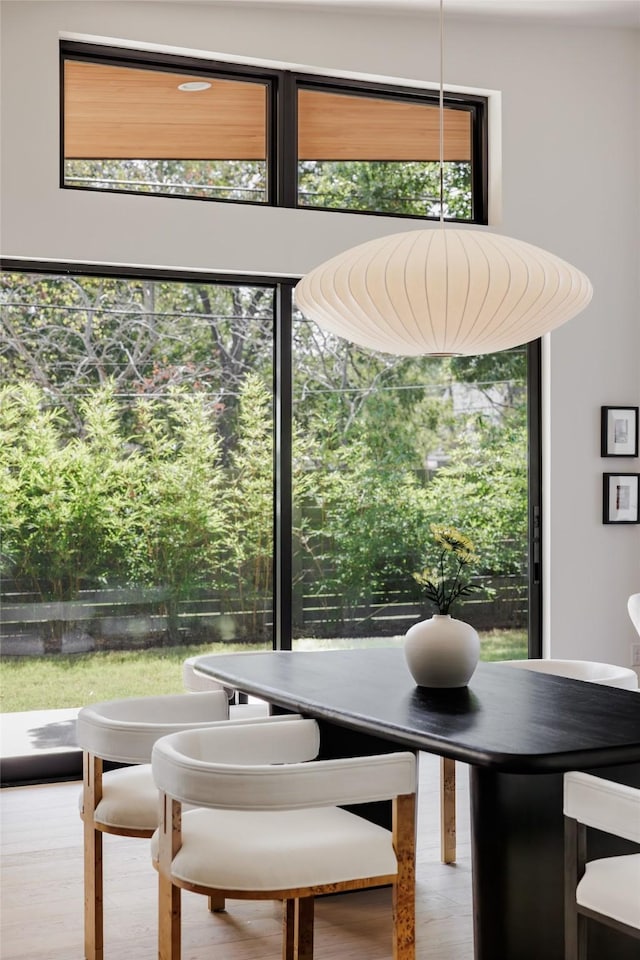 unfurnished dining area featuring hardwood / wood-style flooring