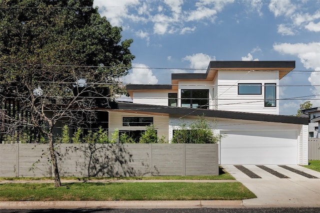 contemporary house with a garage