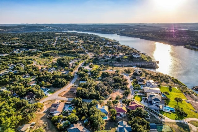 3110 Point Cv, Lago Vista, TX 78645 - aerial view of property's location featuring a large body of water and nearby suburban area