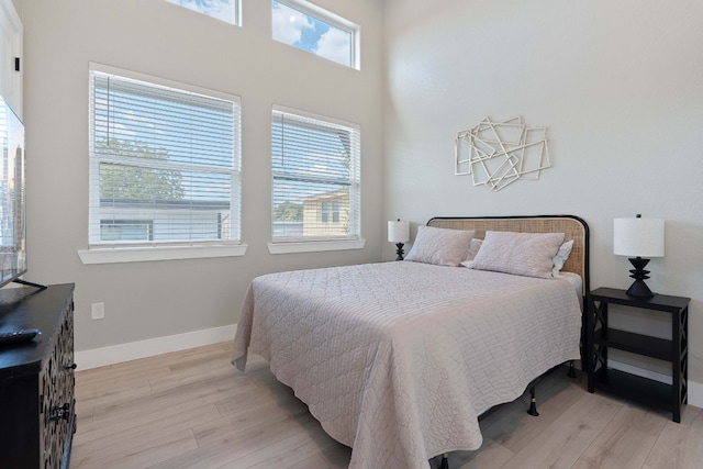 bedroom featuring light hardwood / wood-style flooring