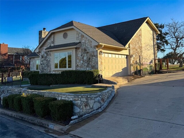 view of property exterior with a garage