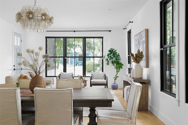 dining room featuring light hardwood / wood-style floors