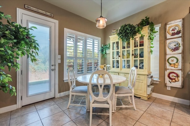 view of tiled dining space