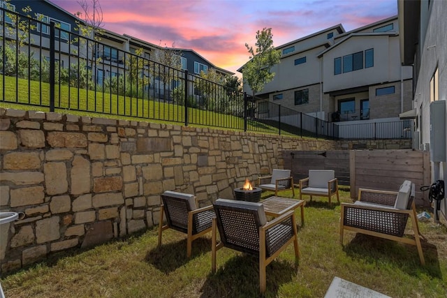 2050 Lohmans Spur Unit 603, Austin, TX 78734 - yard at dusk featuring a fire pit