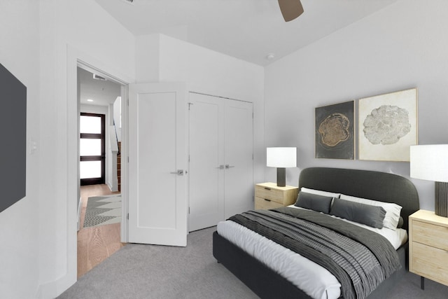2050 Lohmans Spur Unit 603, Austin, TX 78734 - bedroom with carpet flooring, a closet, and a ceiling fan