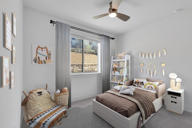 2050 Lohmans Spur Unit 603, Austin, TX 78734 - bedroom featuring light colored carpet, baseboards, and ceiling fan