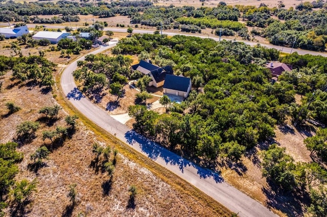 drone / aerial view with a rural view