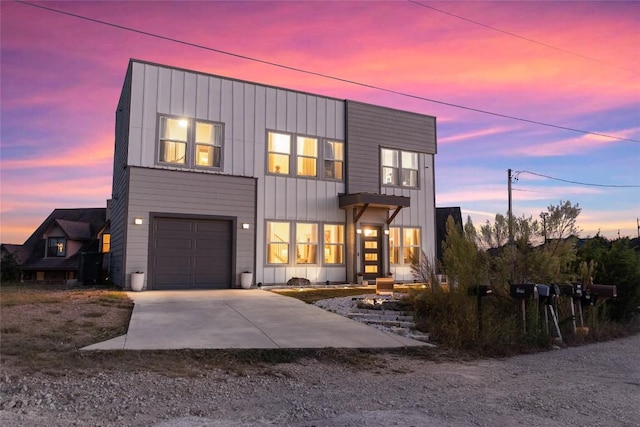 view of front of home with a garage