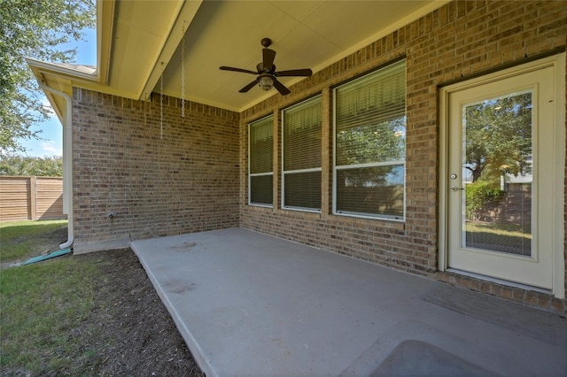 13108 Craven Ln, Manor, TX 78653 - view of patio with ceiling fan and fence