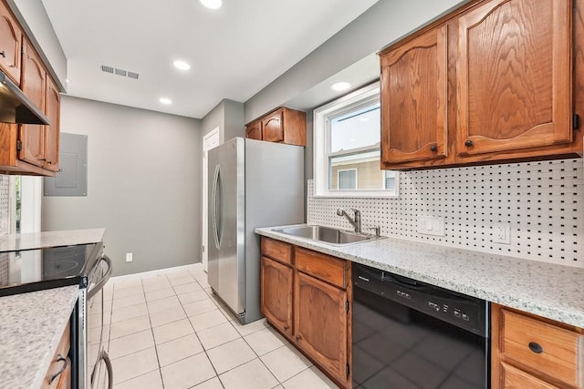 kitchen with backsplash, a healthy amount of sunlight, sink, and stainless steel appliances